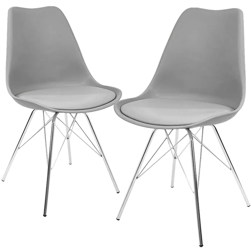 Kit Promocional 02 Cadeiras Eames Leda Cinza Tower Cromada