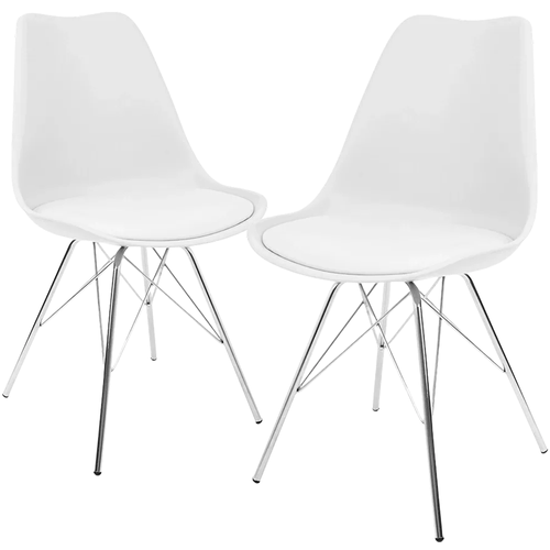 Kit Promocional 02 Cadeiras Eames Leda Branca Tower Cromada