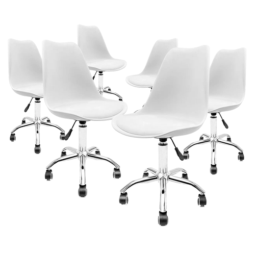 Kit Promocional 06 Cadeiras Eames Leda Office Branca