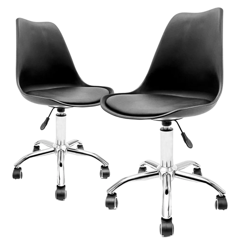 Kit Promocional 02 Cadeiras Eames Leda Office Preta