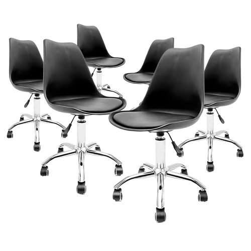 Kit Promocional 06 Cadeiras Eames Leda Office Preta