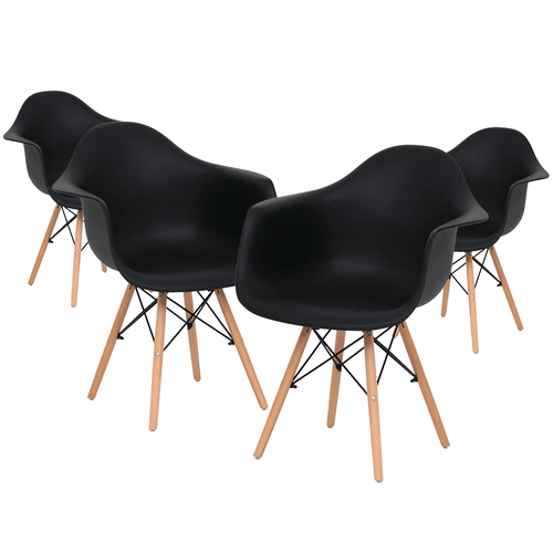 Kit Promocional 04 Cadeiras Eames Daw Preta