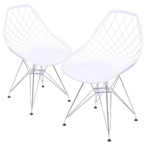 Kit Promocional 02 Cadeiras Kaila Branca Dsr Cromada