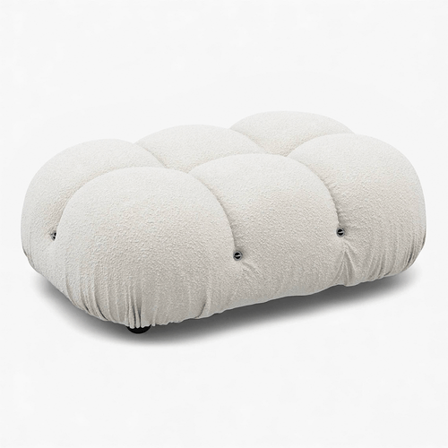 Puff Elementi branco bouclé